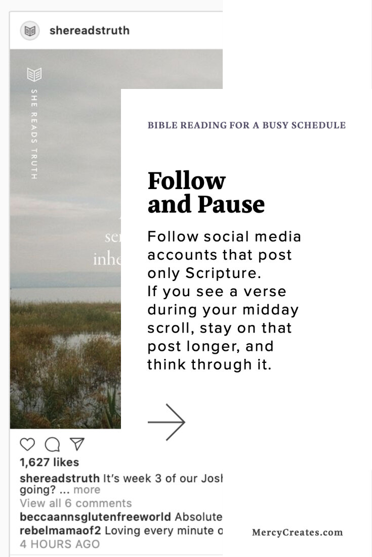 Follow Bible Accounts and Decide to Pause - Bible Study for a Busy Schedule