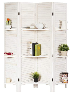 Room Divider with Shelves