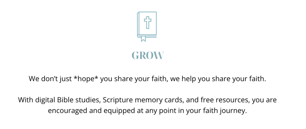 Mercy Creates Mission Value: Grow. We don't just hope you share your faith, we help you share your faith.