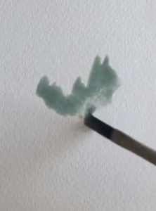 Wet paint on dry paper, showing the wet-on-dry technique