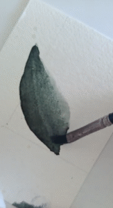 A flat brushing removing wet paint that's on a paper, showing the lifting technique